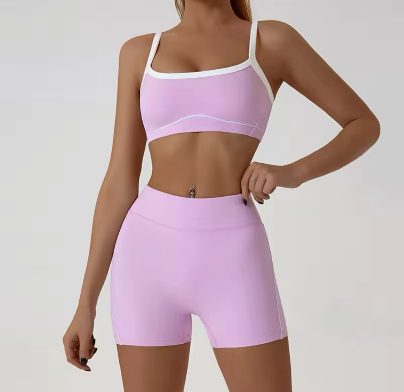 BTR Active Colour Block Top & Shorts Set