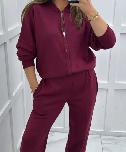 Winter Oversized Style Fleece Zip up Tracksuit