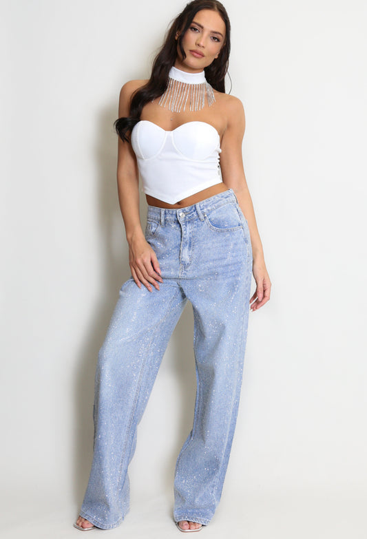 Nala Embellished Wide Fit Jeans