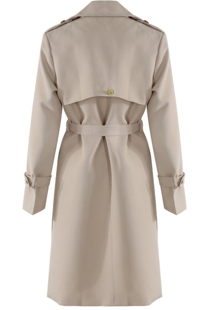 Midi Length Double Breasted Trench Coat