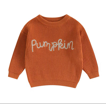 ‘Pumpkin’ Embroidered Children’s Jumpers